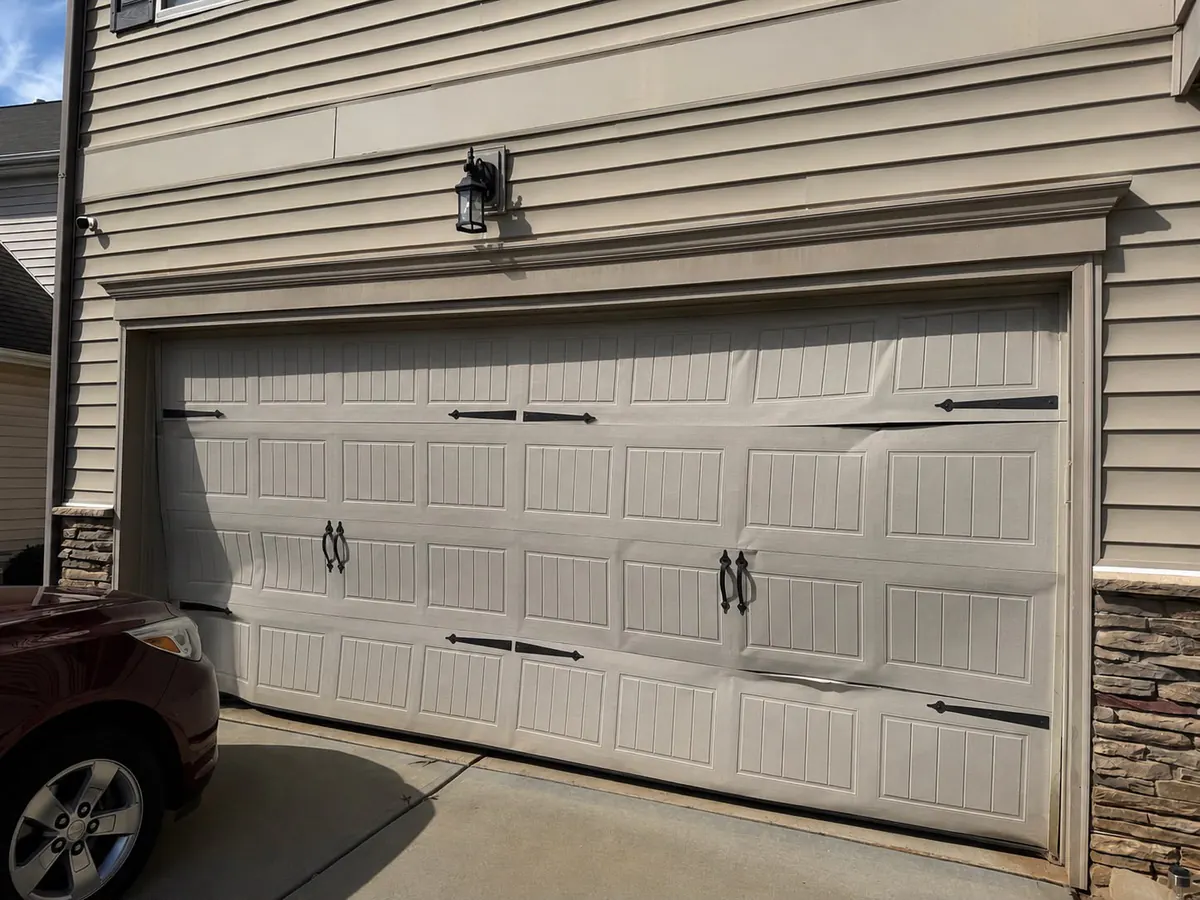 Old garage door before full replacement