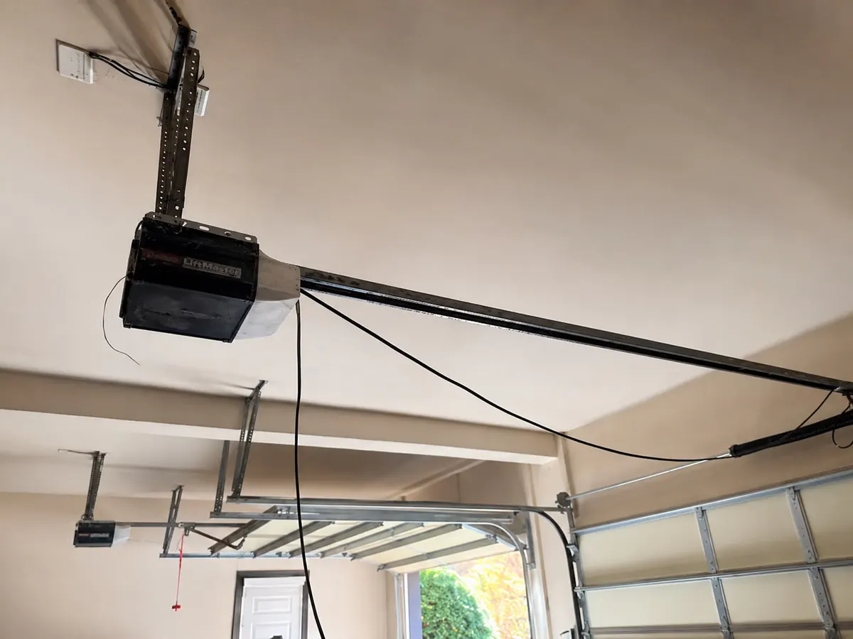 Garage door before repair and replacement work