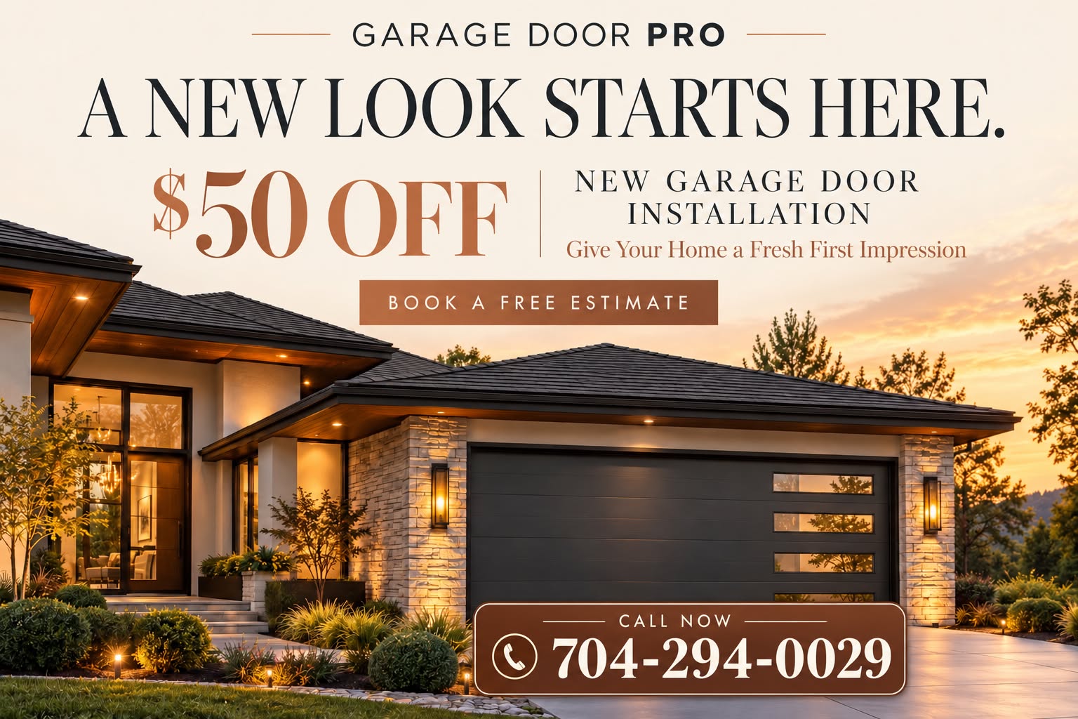$50 off new garage door installation — free estimate from Garage Door Pro